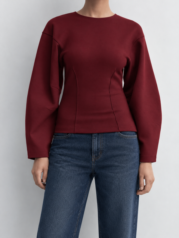 بلوز اندامی آستین بالونی Zara