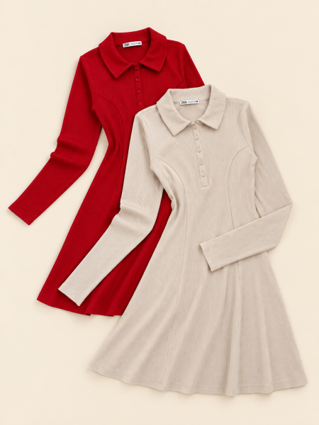 file_0000000042708210a816b142b92a8259 پیراهن یقه دار Zara