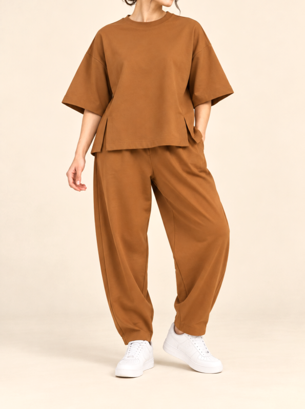file_00000000e6c081f5942ed63f86dda276 ست دورس و شلوار شتری Zara